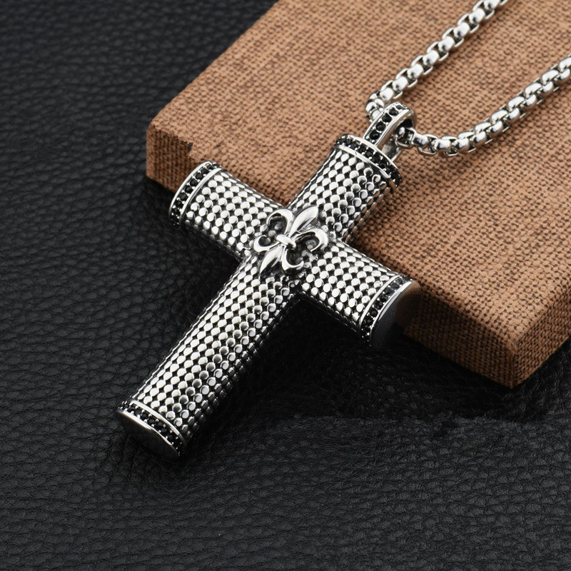 Men Cross Big Pendant Necklaces Black Rhinestone Design High Quality Fashion Jewelry 70cm Long Chain Stainless Steel Necklace Mens
Men Cross Big Pendant Necklaces Black Rhinestone Design High Quality Fashion Jewelry 70cm Long Chain Stainless Steel Necklace Mens
