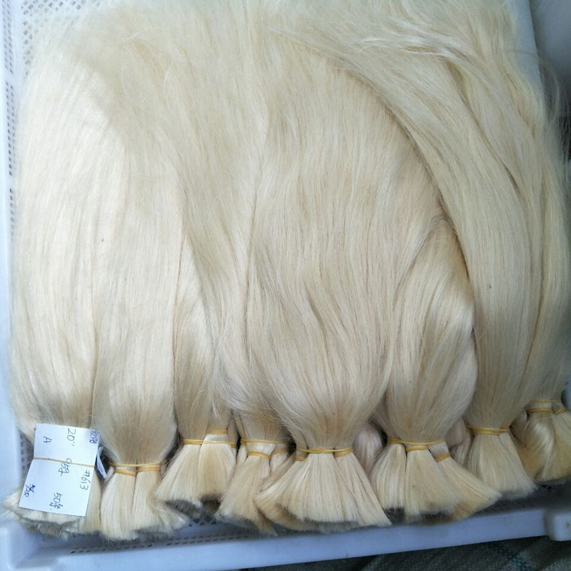 Promotion Top Quality 613 Bleach Blonde Human Braiding Hair Bulk No Weft Straight Brazilian human Hair buy 300Gram