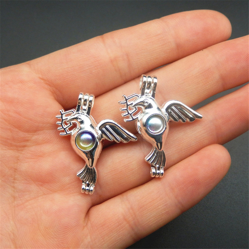 Pearl cage, necklace pendant, essential oil diffuser, flying pigeon offers stainless steel 10pc - plus your pearl makes it more attractive