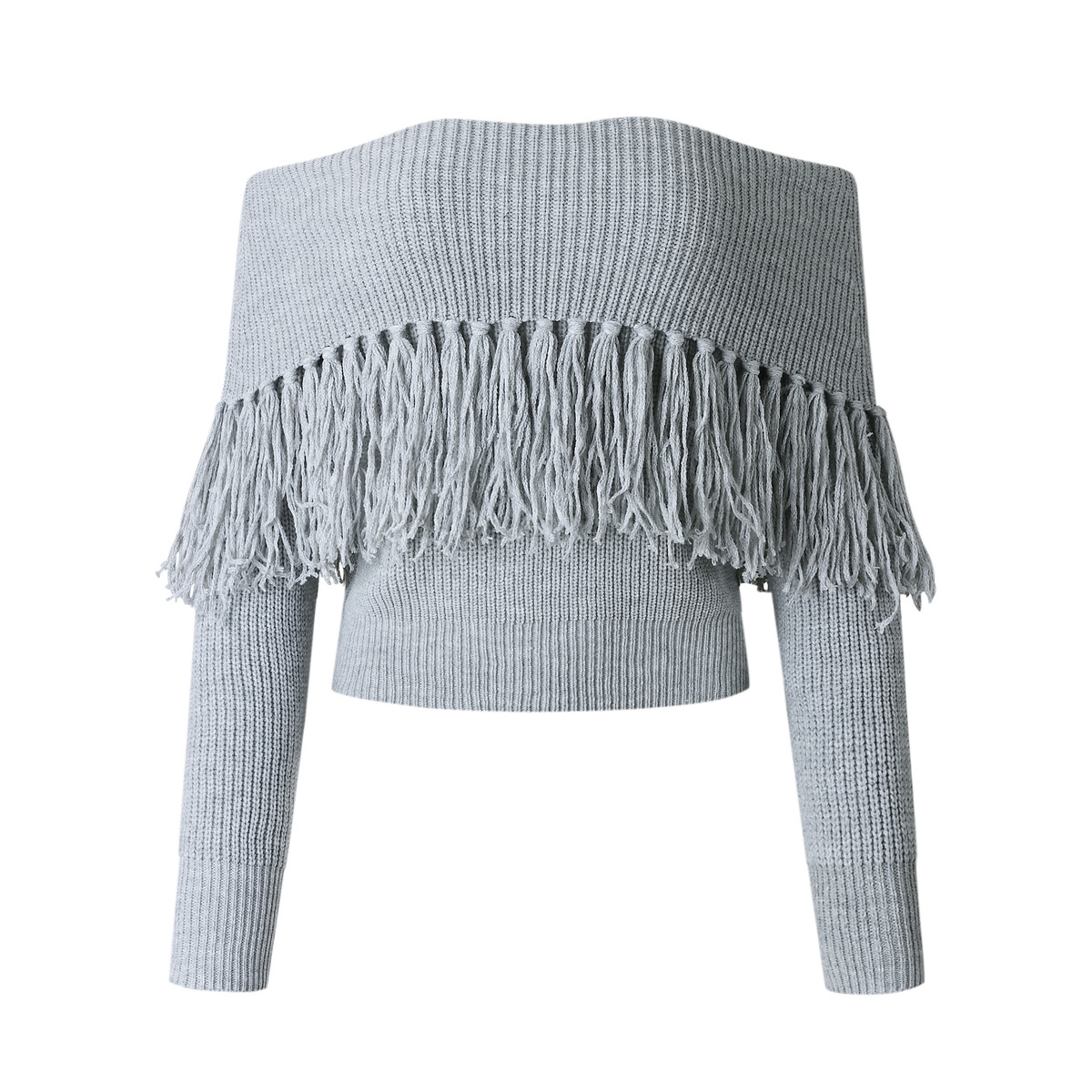 Sexy Fringe Off Shoulder Sweater 2018 Autumn Winter Fashion Pullover Female Jumpers Knit Tassel Women Sweaters and Pullovers C18111601