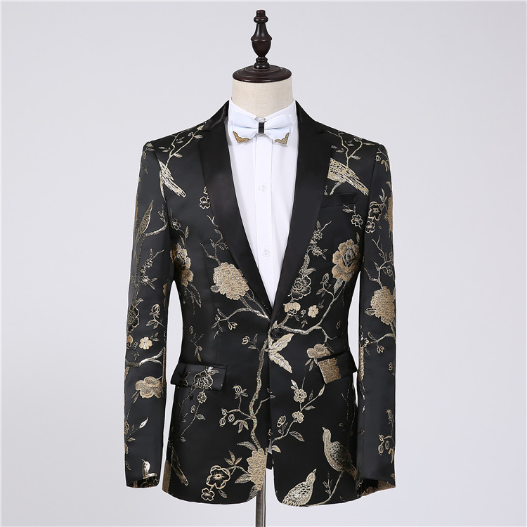 Freeship mens black golden embroidery tuxedo jacket/stage performance/studio suit/asia size, White;black
Freeship mens black golden embroidery tuxedo jacket/stage performance/studio suit/asia size, White;black