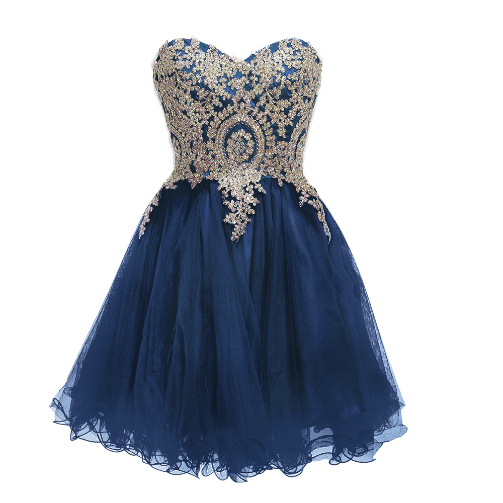 Burgundy Short Prom Party Dresses Homecoming Gown A Line Gold Appliqued Lace Tulle Black Royal Blue Watermelon Party Cocktail