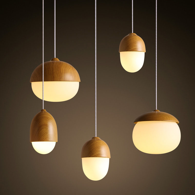Nordic Creative Wood Grain Glass Nuts Pendant Light Mushroom Droplight Hang Lamp E27
Nordic Creative Wood Grain Glass Nuts Pendant Light Mushroom Droplight Hang Lamp E27