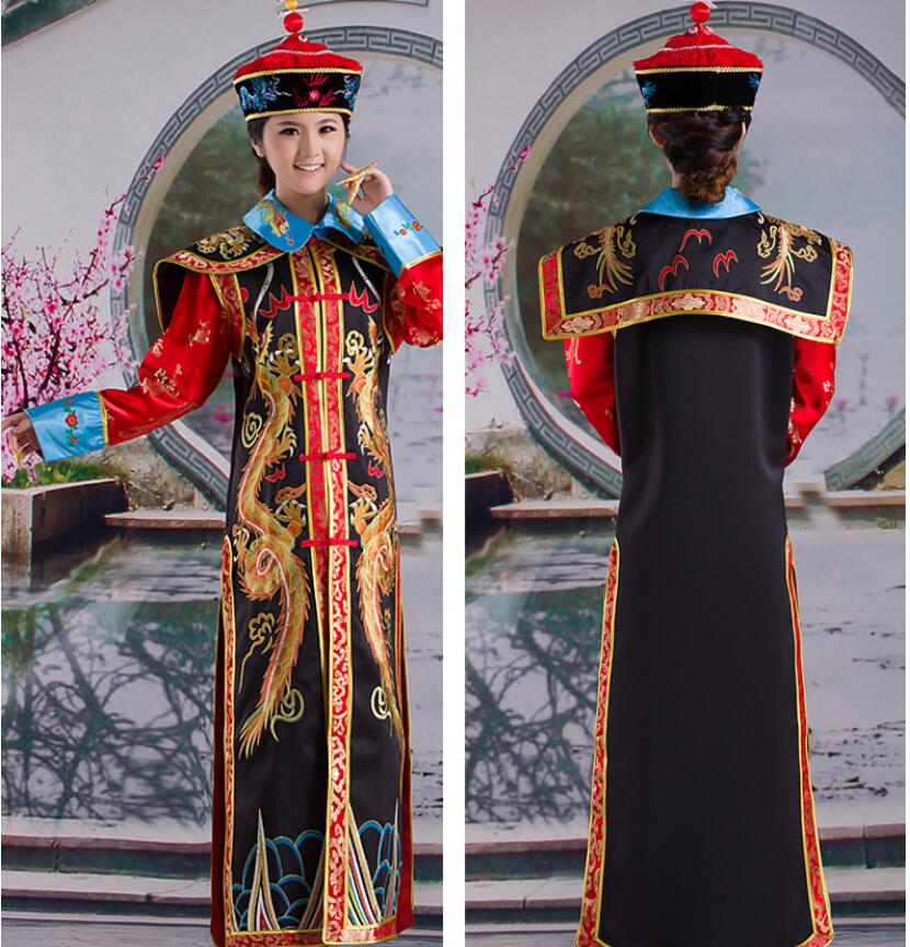 China Manchu Qing Dynasty Queen Empress Robe Dress Cosplay For Lady Chinese traditional Women Clothing Act Dramaturgic Costume Drop Shipping
