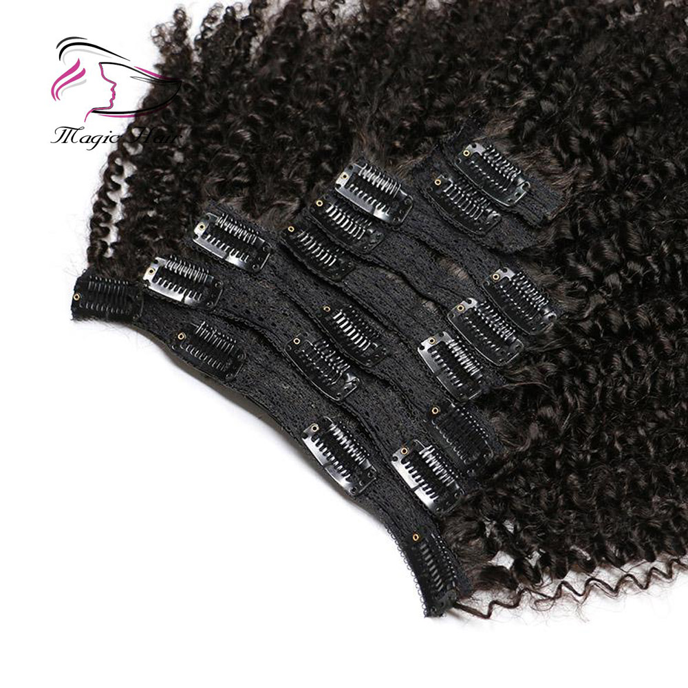 Clip in Human Hair Extensions For Black Women Afro Kinky Curly 100g High Quality Unprocessed Brazilian Human Hair