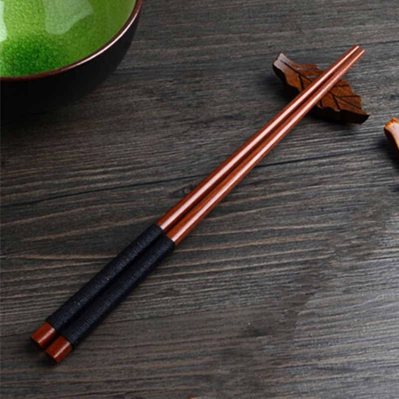Handmade Japanese Natural Chestnut Wood Chopsticks Set Value Gift Sushi Chinese Tie line