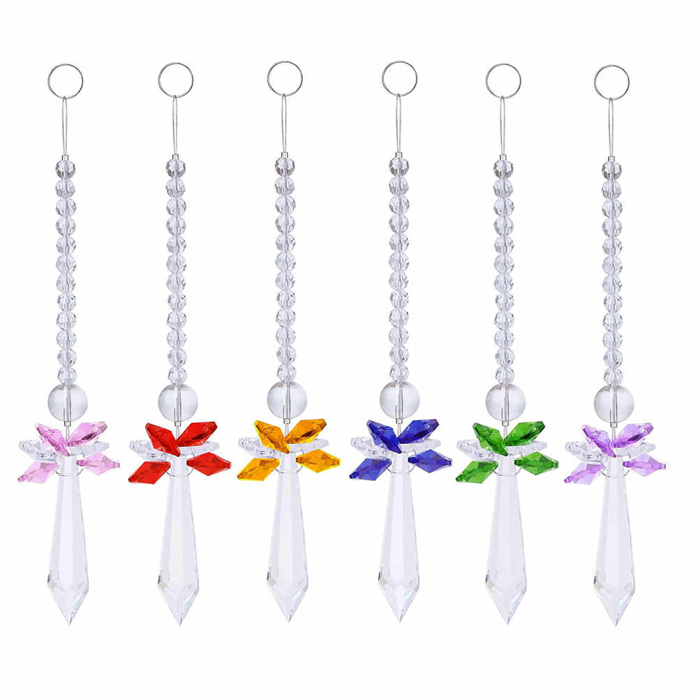6PCS Crystal Chandelier Parts Prisms Hanging Drop Pendant Colorful Rainbow Maker Chakra Cascade Suncatcher Wedding Home Decor
6PCS Crystal Chandelier Parts Prisms Hanging Drop Pendant Colorful Rainbow Maker Chakra Cascade Suncatcher Wedding Home Decor