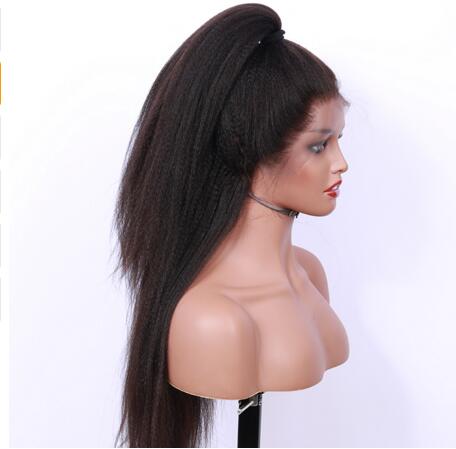 Natural Black 360 Lace Frontal Wig Pre Plucked With Baby Hair 150 Density Lace Front Human Hair Wig Brazilian Glueless Yaki Remy Wig