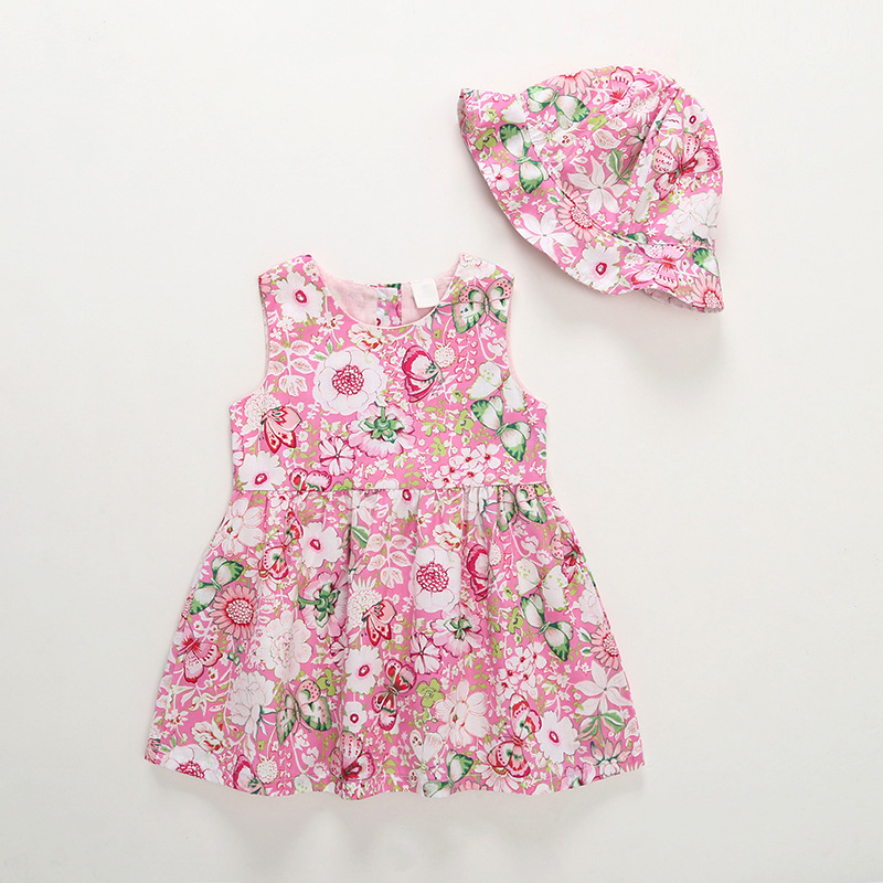 Kids Casual Floral Print Dresses with Sunhat Cotton Baby Girls Sleeveless Knee Length Summer Dress Suit 18041701, Pink
Kids Casual Floral Print Dresses with Sunhat Cotton Baby Girls Sleeveless Knee Length Summer Dress Suit 18041701, Pink