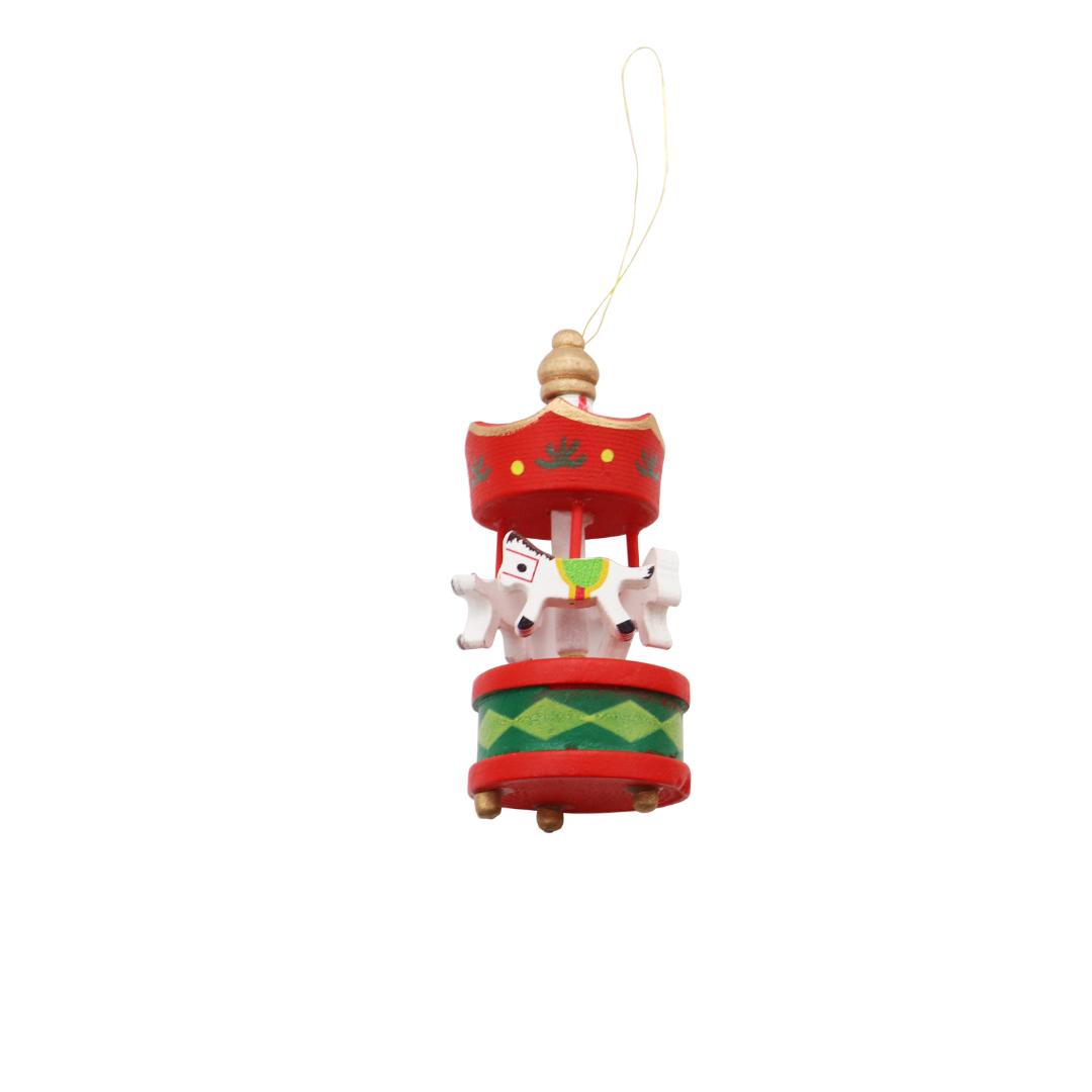 6pcs Wood Carousel Horse Hanging Pendant Christmas Tree Ornament For Kids Birthday Xmas Party Home Decoration
