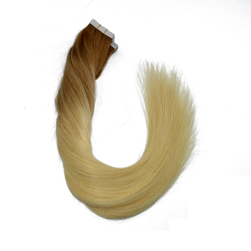 Balayage Color #8#24 Top Grade High Quality Virgin Remy Hair Straight Seamless Human Hair Tape in Human Hair Extension 100g 40 pcs