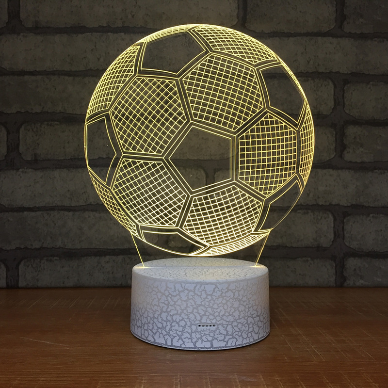 Football Night Lamp 3D Acrylic LED Night Light Touch 7 Color Change Desk Table Lamp Party Decorative Light