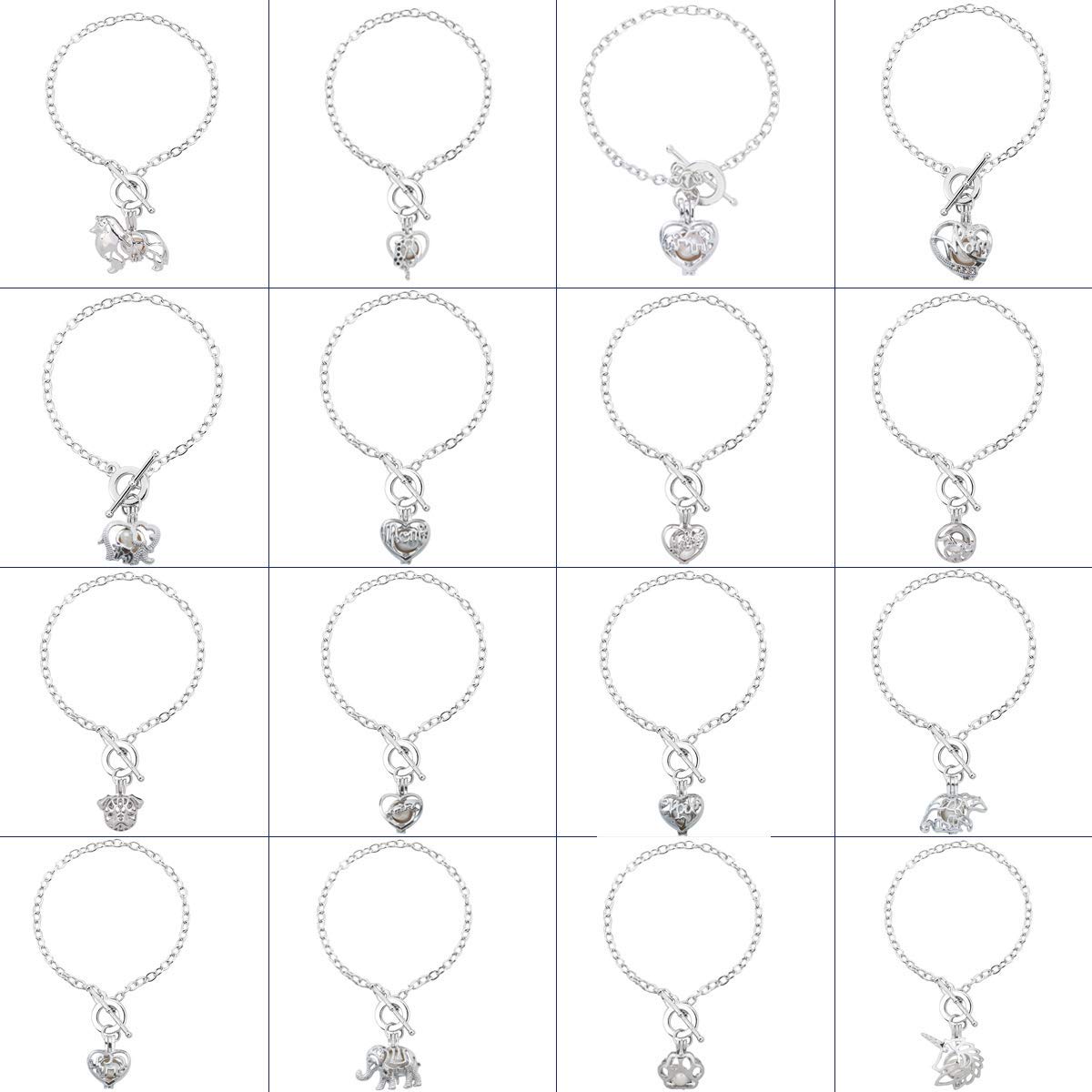 Women Pearl Oyster Charm Bracelets Fashion Silver star frog owl Pearl Cage Pendant Locket Bracelet Jewelry charm, Golden;silver
Women Pearl Oyster Charm Bracelets Fashion Silver star frog owl Pearl Cage Pendant Locket Bracelet Jewelry charm, Golden;silver