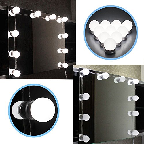Hollywood Style LED Vanity Mirror Lights Kit with Dimmable Light Bulbs, Lighting Fixture Strip for Makeup Vanity Table Set
Hollywood Style LED Vanity Mirror Lights Kit with Dimmable Light Bulbs, Lighting Fixture Strip for Makeup Vanity Table Set
