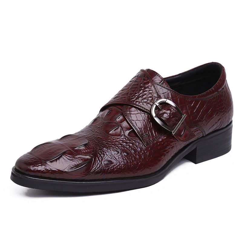 Luxury Men Formal Shoes Designer Business Leisure Genuine Leather Shoes Crocodile Pattern Buckle Starp Men Monk Shoes, Black
Luxury Men Formal Shoes Designer Business Leisure Genuine Leather Shoes Crocodile Pattern Buckle Starp Men Monk Shoes, Black
