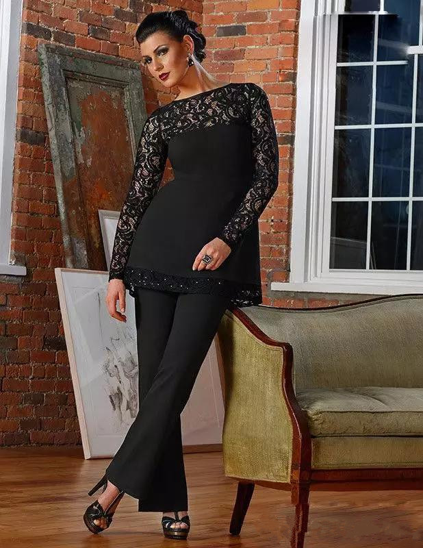 Vintage Black Lace Mother of Bride Groom Pant Suits Two Pieces Long Sleeves Mother Formal Jumpsuits Formal Evening Gowns
Vintage Black Lace Mother of Bride Groom Pant Suits Two Pieces Long Sleeves Mother Formal Jumpsuits Formal Evening Gowns