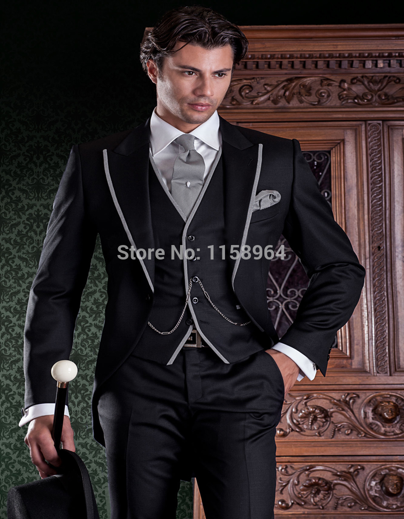 High Quality One Button Black Groom Tuxedos Peak Lapel Groomsmen Best Man Suits Mens Wedding Suits (Jacket+Pants+Vest+Tie) NO:1160, Same as image
High Quality One Button Black Groom Tuxedos Peak Lapel Groomsmen Best Man Suits Mens Wedding Suits (Jacket+Pants+Vest+Tie) NO:1160, Same as image
