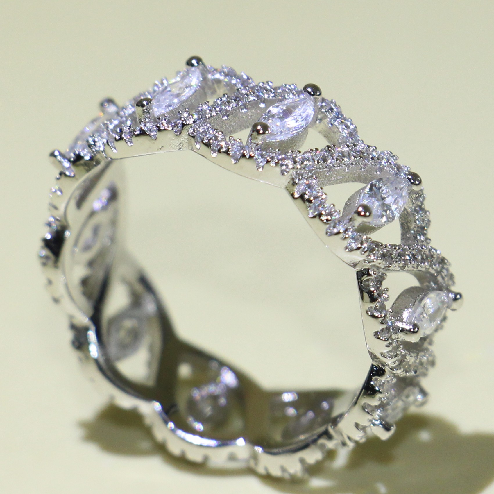 Dainty Promise Ring, Size 5-10, Sterling Sier Engagement Rings, Marquise Cut CZ Cross Band Ring for Women Free shipping