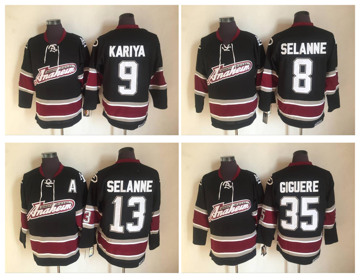 Vintage Anaheim Mighty Ducks Jersey 8 13 Teemu Selanne 9 Paul Kariya 35 Jean-Sebastien Black Men Stitched CCM Hockey Jerseys, As pic
Vintage Anaheim Mighty Ducks Jersey 8 13 Teemu Selanne 9 Paul Kariya 35 Jean-Sebastien Black Men Stitched CCM Hockey Jerseys, As pic