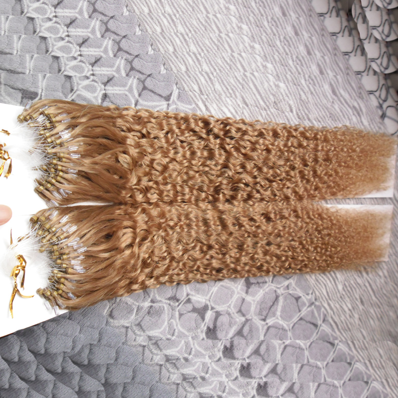 Micro loop human hair extensions 200G Micro Link Hair Extensions Human 200g micro loop hair extensions 1g curly