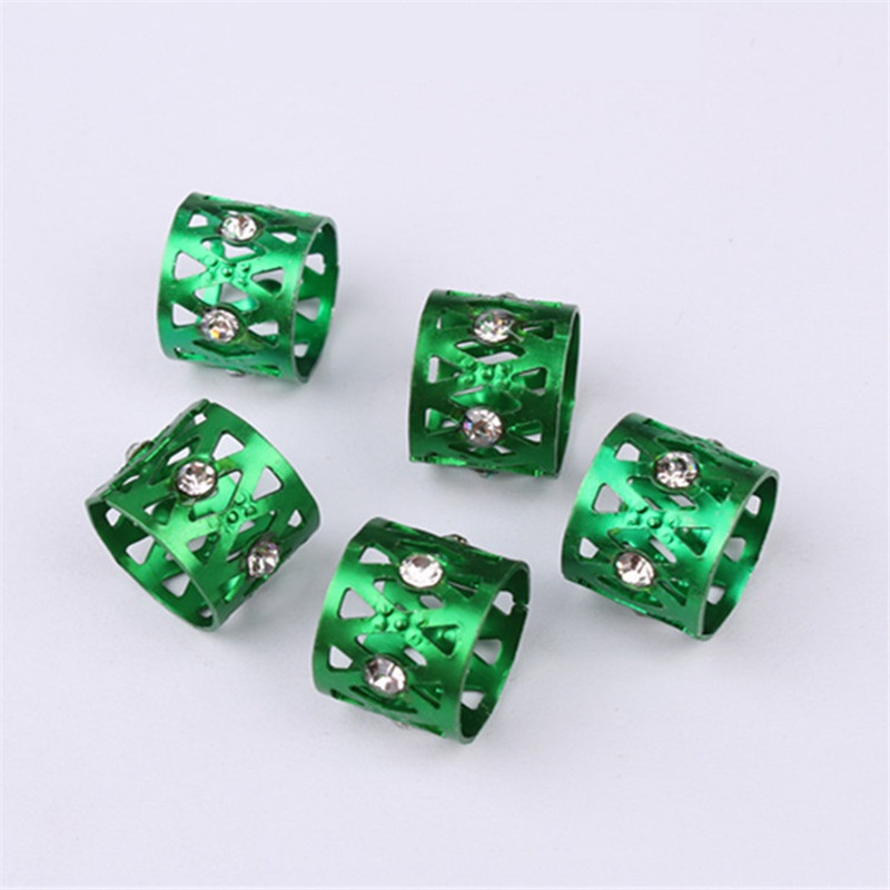 Hair Extension Tool Jewelry Metal Tube Lock Rhinestone Hair Dread Braids Dreadlock Beads Adjustable Braid Cuffs Clip H1469
