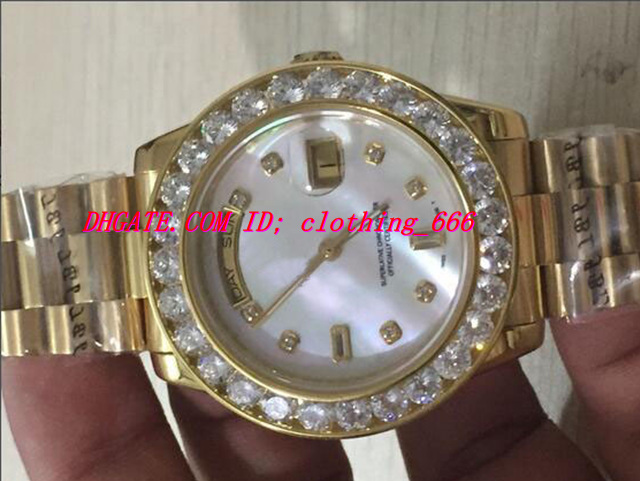 Luxury Watches Men 36mm 18K Gold White MOP Bigger Diamond Dial Bezel Quickset 2Y Automatic Men's Watch, Slivery;brown
Luxury Watches Men 36mm 18K Gold White MOP Bigger Diamond Dial Bezel Quickset 2Y Automatic Men's Watch, Slivery;brown