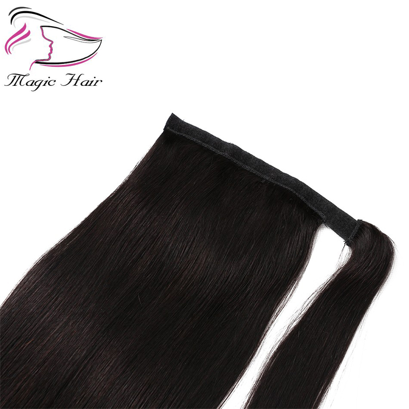 Evermagic Ponytail Human Hair Remy Straight European Ponytail Hairstyle 100g 100% Natural Hair Clip in Extensions