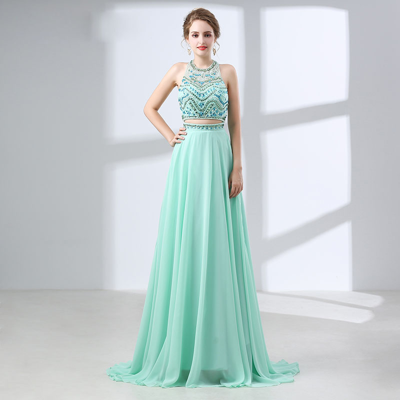 2019 Modern Jewel Neck Two Pieces A-line Prom Dresses Mint Chiffon Shining Beadings Evening Gowns Crystal Long Formal Backless Party Dresses, Same as image
2019 Modern Jewel Neck Two Pieces A-line Prom Dresses Mint Chiffon Shining Beadings Evening Gowns Crystal Long Formal Backless Party Dresses, Same as image