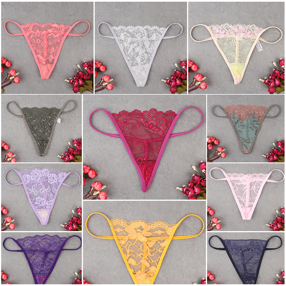 10PCS/Pack Random Color New Wholesale Women&#039;s Mini Briefs Thong Sexy Transparent Underwear G-string T-back Lot Bulk S923 от DHgate WW