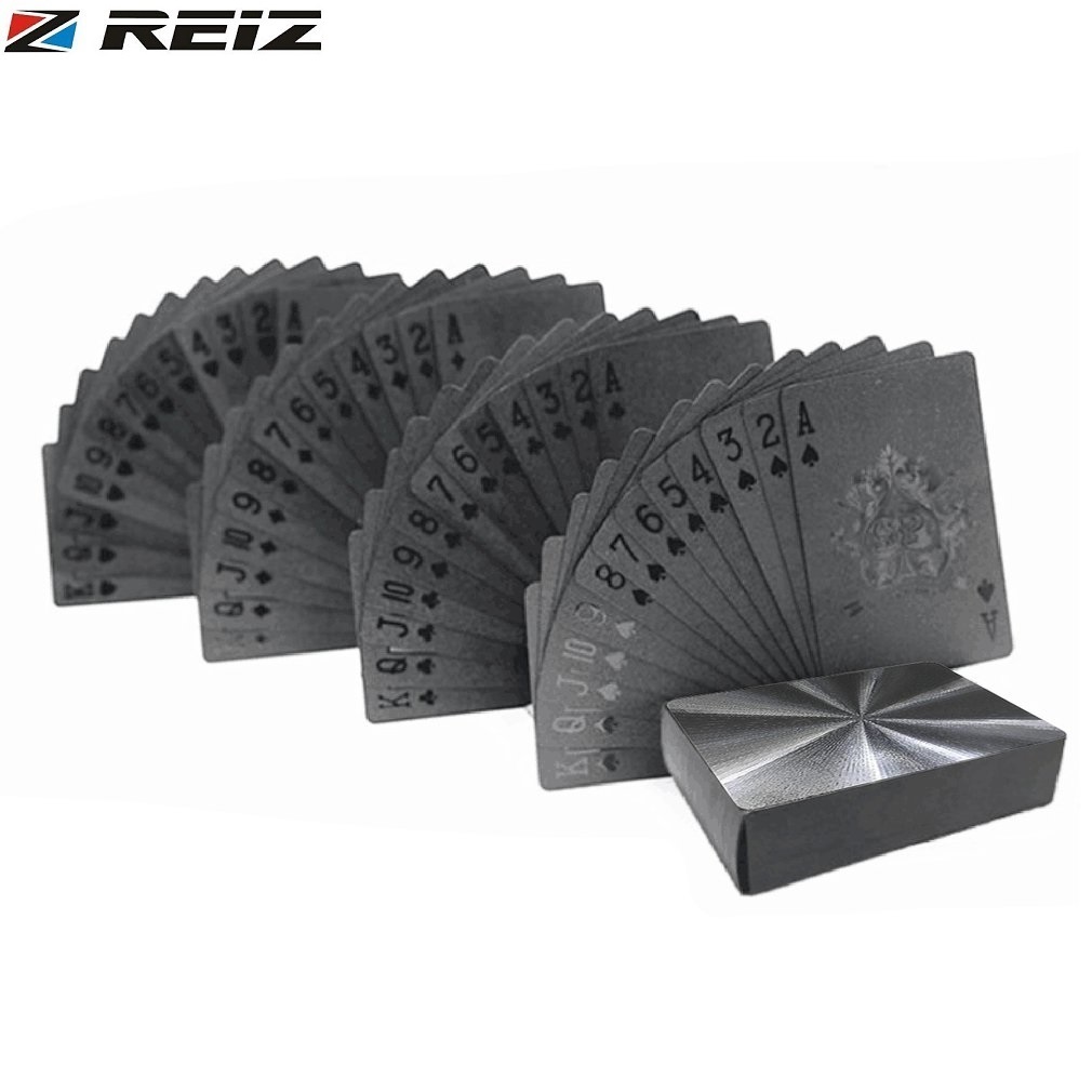 REIZ 54pcs/pack Gold Foil Poker Novelty Collection Waterproof PVC Plastic Playing Cards Set Solid Color Black Board Game
REIZ 54pcs/pack Gold Foil Poker Novelty Collection Waterproof PVC Plastic Playing Cards Set Solid Color Black Board Game