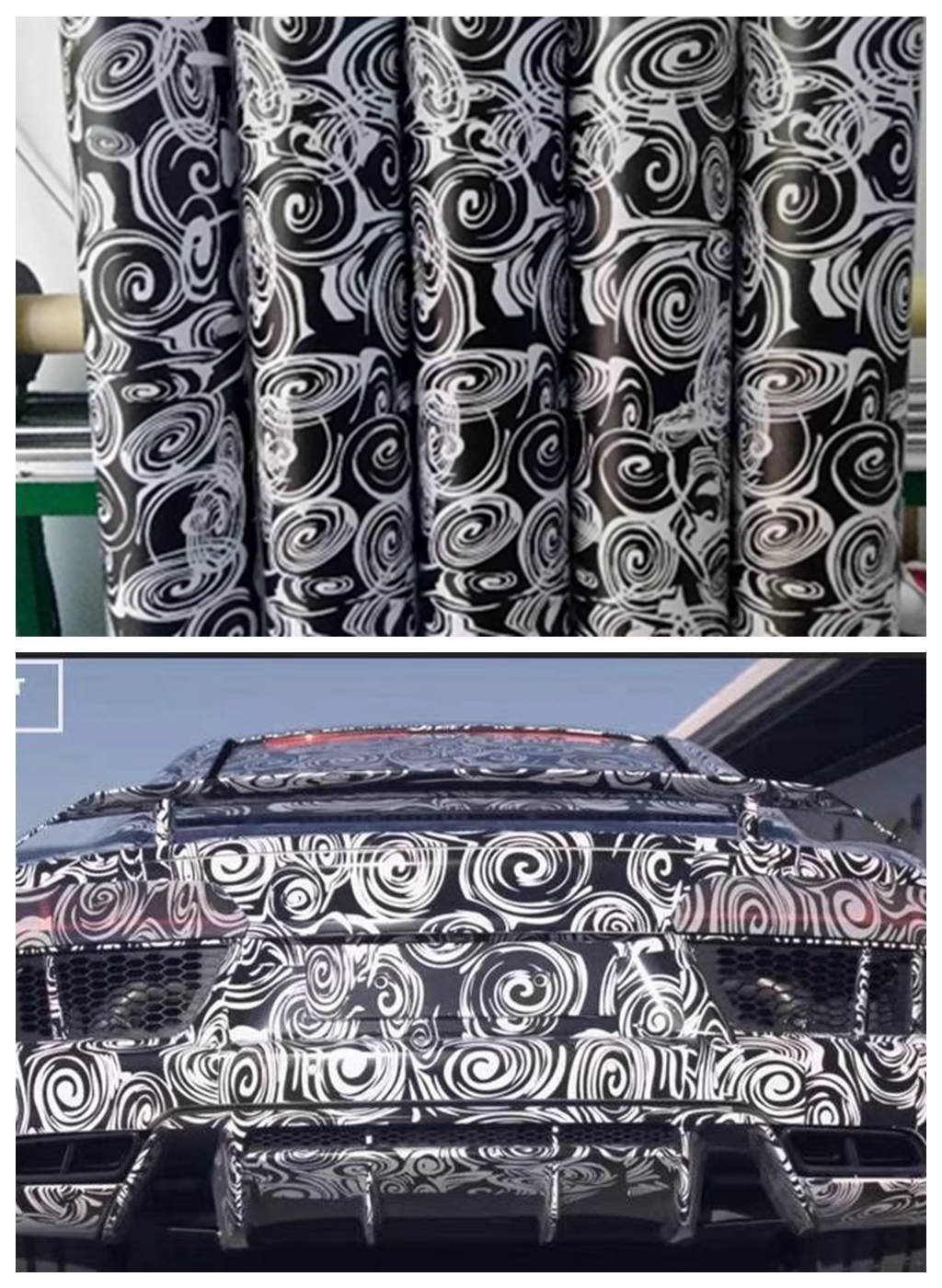 Impressive White black Camo Vinyl For Car Wrap With air bubble Free Printed / PAINTED Camouflage Car wrapping stickers 1.52x10m/20m/30m Roll