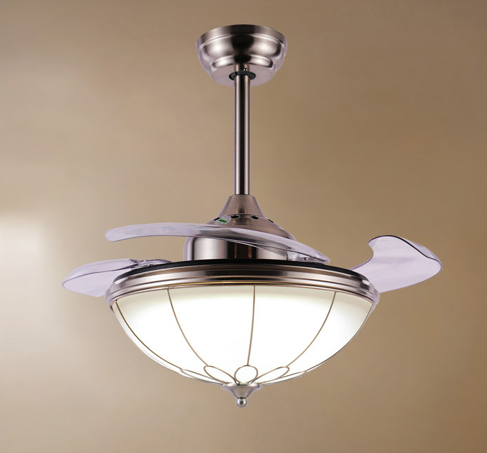 LED Ceiling Invisible Fan Lights Timing Remote Control Warm White Light Pendant Lamp Remote Control