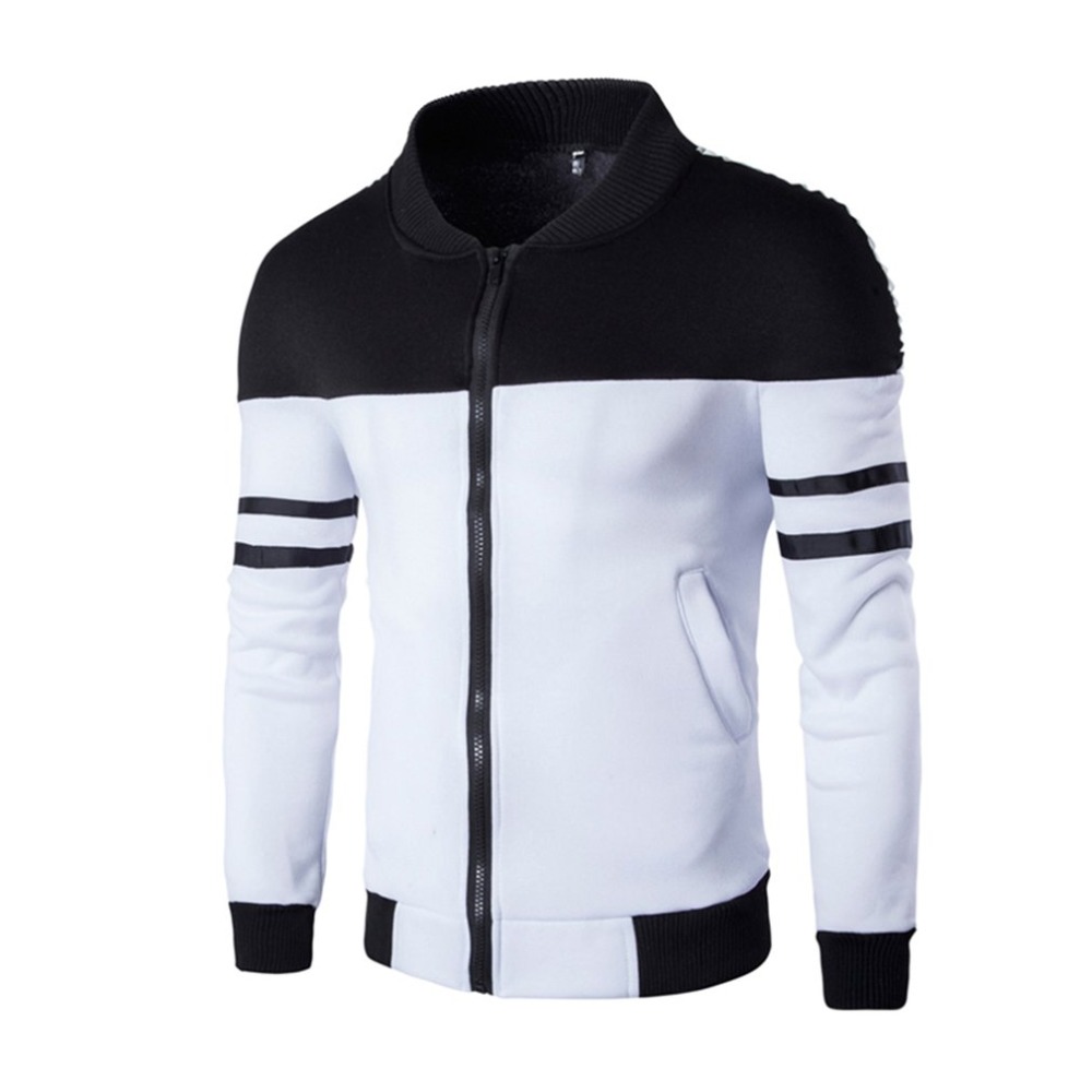 2018 Men Jackets Coat Autumn Warm Stand Collar Striped Rib Long Sleeve Men's Hoodie Coat Plus Size 2XL Zipper Harajuku Tops, White
2018 Men Jackets Coat Autumn Warm Stand Collar Striped Rib Long Sleeve Men's Hoodie Coat Plus Size 2XL Zipper Harajuku Tops, White