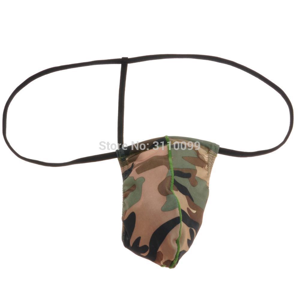 Camouflage Micro String Sexy Men's Bikini Thongs and G-Strings Smooth Comfy Male Thong Underwear Men Tanga Fashion T-Back S923