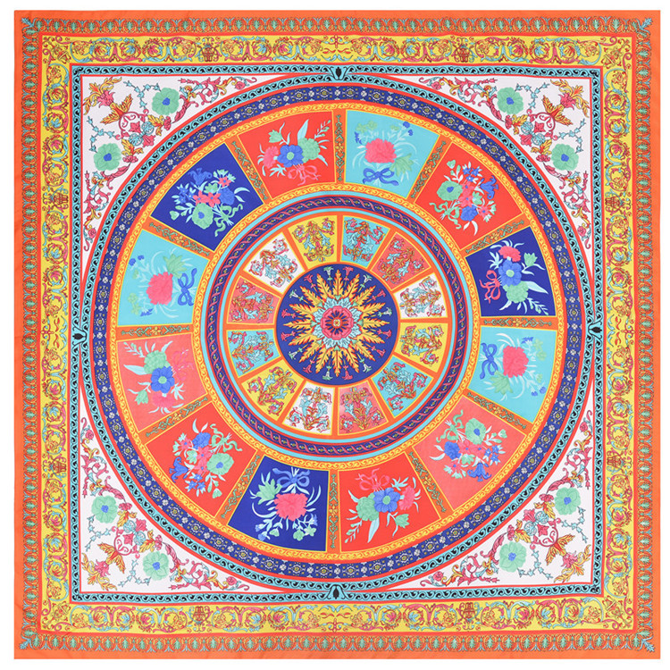 New Twill Silk Scarf Women Disc Flower Printing Square Scarves Fashion Wrap Female Foulard Large Hijab Shawl Neckerchief 130*130CM, Blue;gray
New Twill Silk Scarf Women Disc Flower Printing Square Scarves Fashion Wrap Female Foulard Large Hijab Shawl Neckerchief 130*130CM, Blue;gray