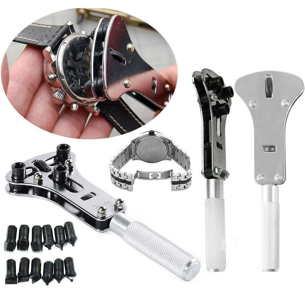 380Pcs Watch Repair Tool Kit Watchmaker Back Case Opener Remover Spring Pin Bars
