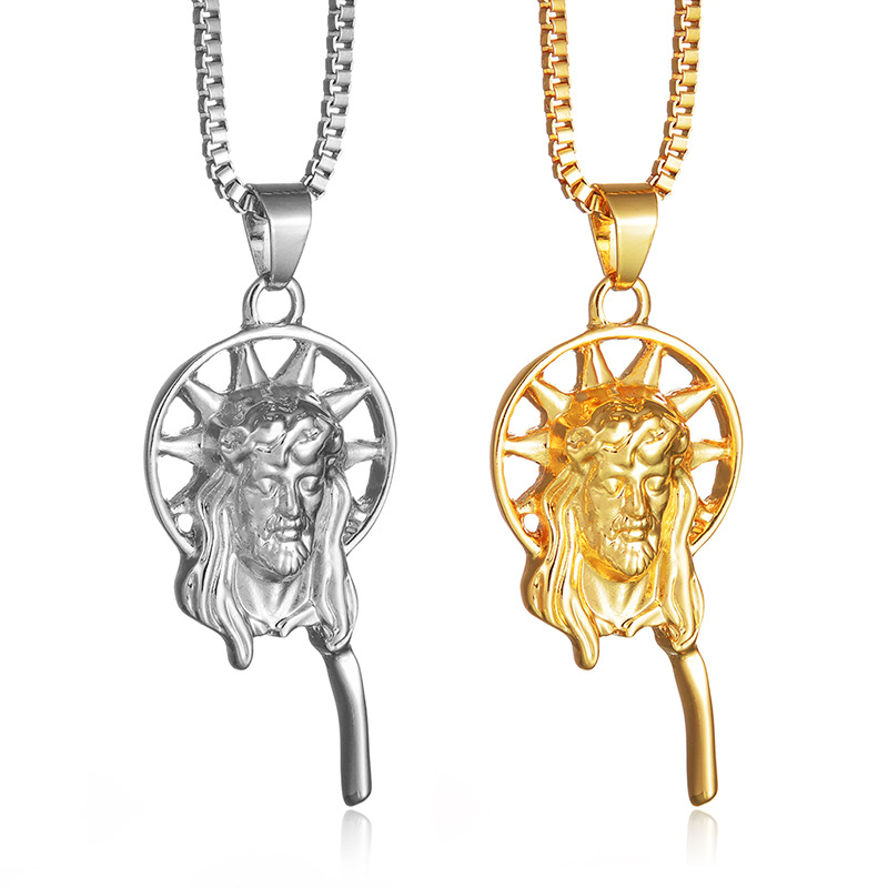 2018 Pendants Fashion Gold 75cm Long Necklace Jesus Head Round Pendant Necklaces Popcorn Chain Trendy Jewelry Women Men Gifts
2018 Pendants Fashion Gold 75cm Long Necklace Jesus Head Round Pendant Necklaces Popcorn Chain Trendy Jewelry Women Men Gifts