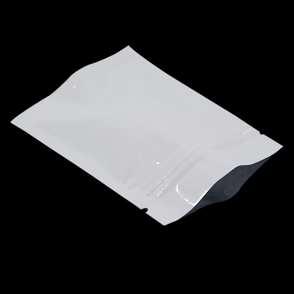 6 Sizes Available White Aluminum Foil Heat Seal Sample Packets for Zip Resealable Mylar Foil Lock Food Storage Pouches Zipper Lock Pack Bags