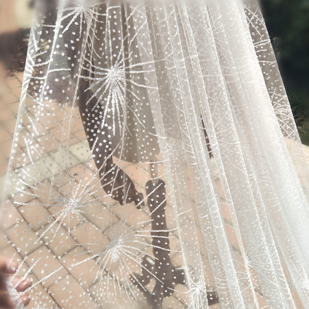 High Quality Wedding Veils In Stock Three Meters Long Luxury Sequins Beading Tulle Veils Bridal Accessories