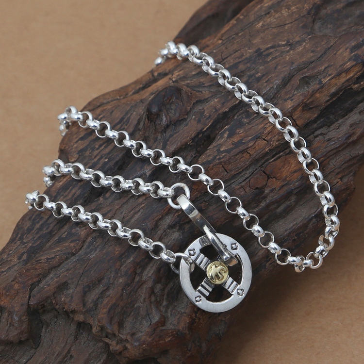 Brand new 925 sterling silver vintage jewelry antique silver Japan unique necklace chain 4mm width 8 sizes length for men & women