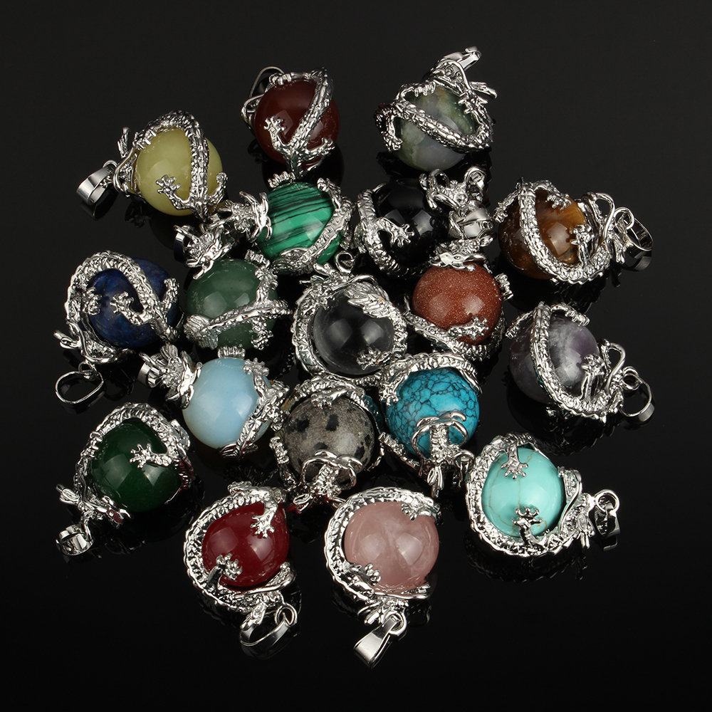 Yyw 16mm Natural Stone Pendant Rose Crystal Pink Quartz Agata Lapis Lazuli Opal Moonstone Diy Round Bead Dragon Stone Pendants 10PCS
Yyw 16mm Natural Stone Pendant Rose Crystal Pink Quartz Agata Lapis Lazuli Opal Moonstone Diy Round Bead Dragon Stone Pendants 10PCS