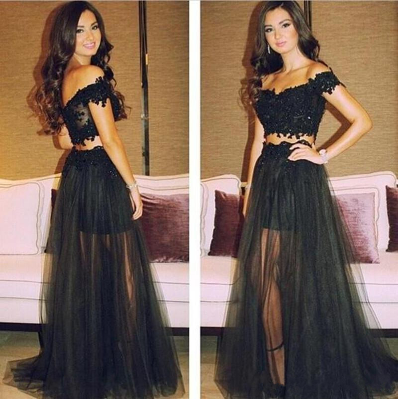 Black Two Pieces Prom Dresses Sexy Off Shoulder Beaded Applique Lace Evening Gowns Simple Tulle A-line Special Occasion Dress, Dark green
Black Two Pieces Prom Dresses Sexy Off Shoulder Beaded Applique Lace Evening Gowns Simple Tulle A-line Special Occasion Dress, Dark green