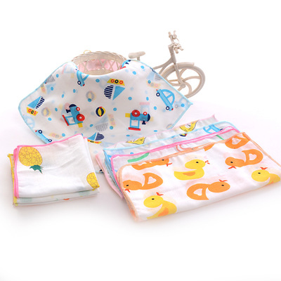 Cotton towel gauze square baby boys printed saliva towel double gauze thin small handkerchief child washcloths handkerchief от DHgate WW