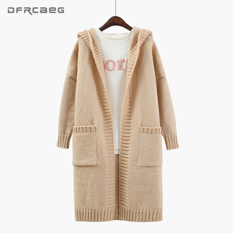 Long Cardigan Sweater Female 2018 Autumn Loose Hooded Kimono Outwear Long Sleeve Casual Warm Knitted Coats Women Pink, Blue 
Long Cardigan Sweater Female 2018 Autumn Loose Hooded Kimono Outwear Long Sleeve Casual Warm Knitted Coats Women Pink, Blue