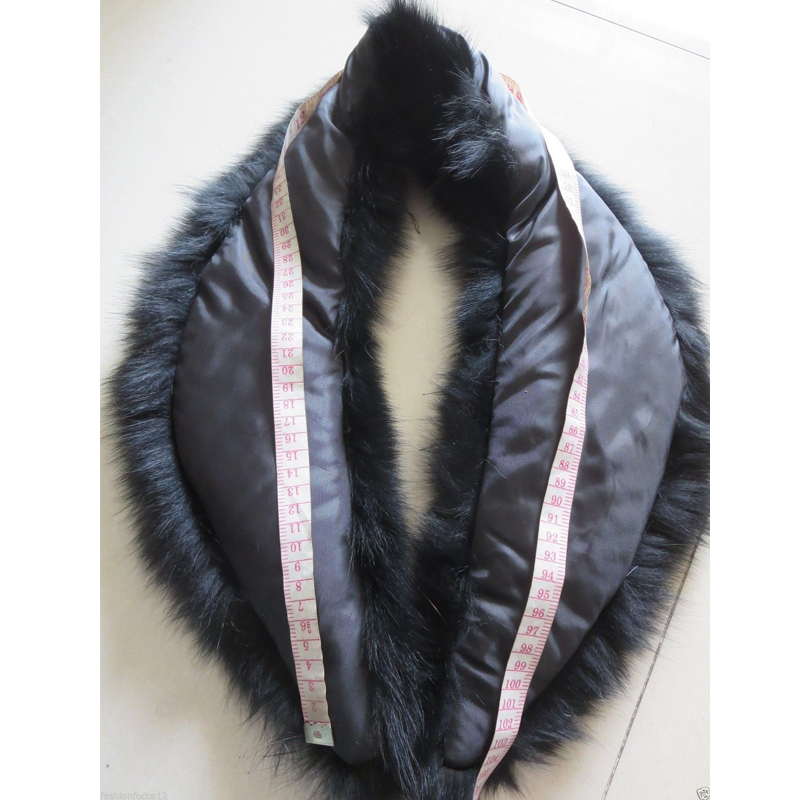 Fur Collar Women Fur Scarf Winter Warm Fur Collar Scarves Black S18101904