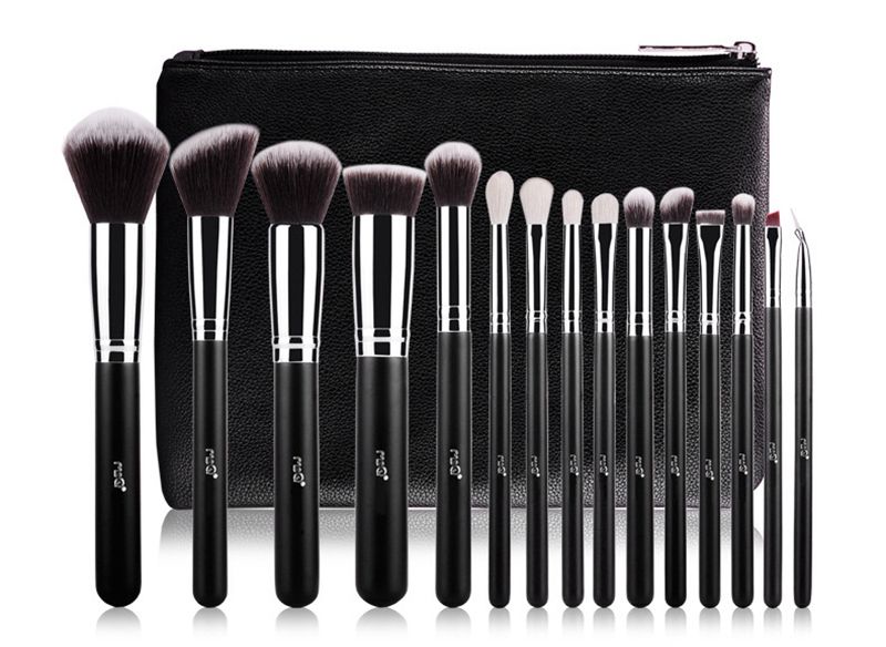 MSQ Pro 15 stucke Make-Up Pinsel Set Powder Foundation Augenschminke Bilden Bursten Kosmetik Weiche Synthetische Haar Mit Pu-led