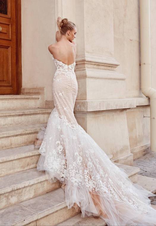 Sexy Backless Mermaid Wedding Dresses Sweetheart Appliqued Sweep Train Lace Bridal Dress With Boning Illusion Plus Size Wedding Gowns
