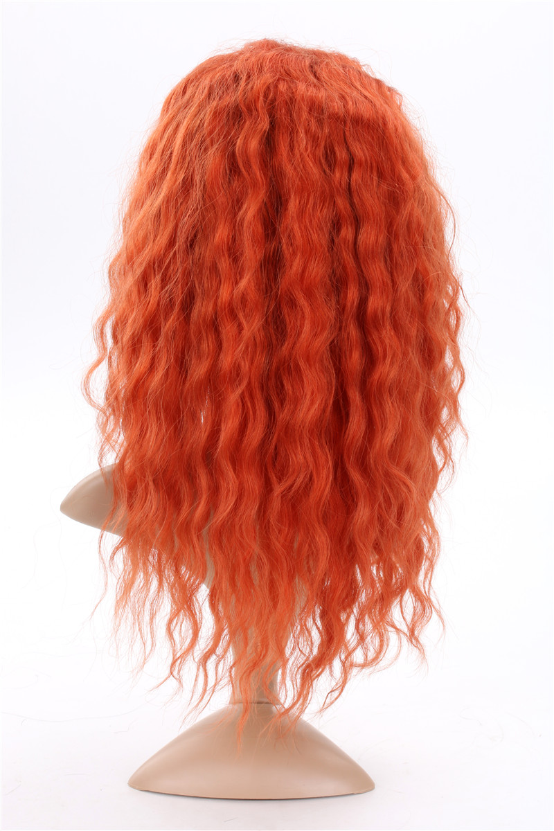 Orange color Full Lace Wigs Virgin Brazilian Human Hair Wigs Water Wave 130% Density Glueless Lace Front Wigs with Baby hair
