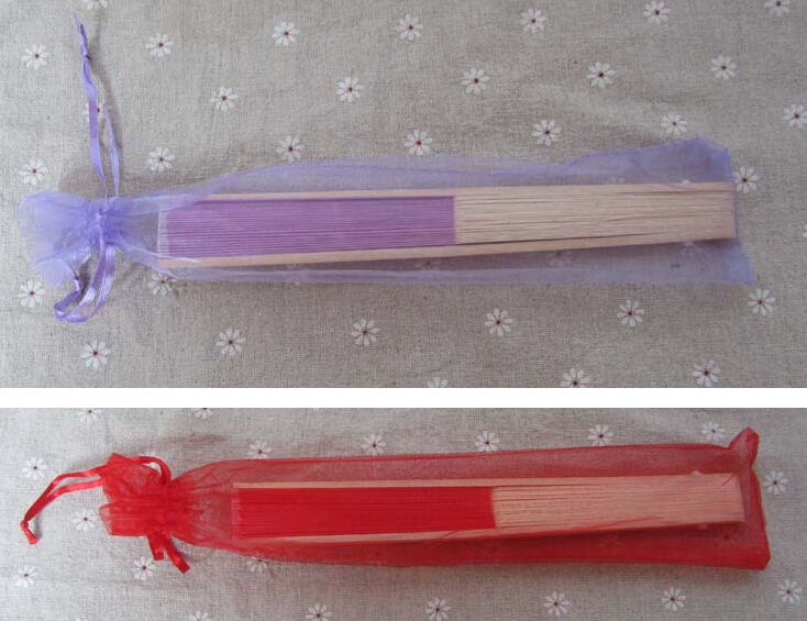 Other Festive & Party Supplies Silk pouch for hand fans organza gift bag fans with drawstring 100pcs/lot 10 color