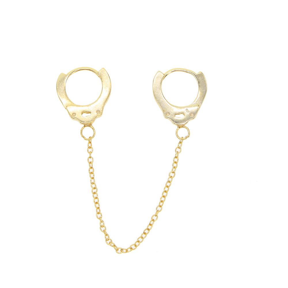 100 925 sterling silver handcuff earring 1 piece unique design long chain clip on hoop european women multi piercing earring